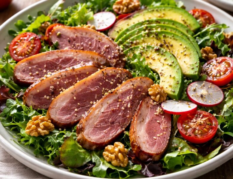 Salade Gourmande d&rsquo;Avocat et Magret de Canard Fumé