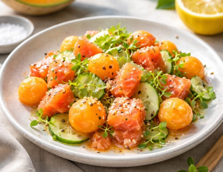 Saveurs estivales : Mélange de melon, saumon et yuzu