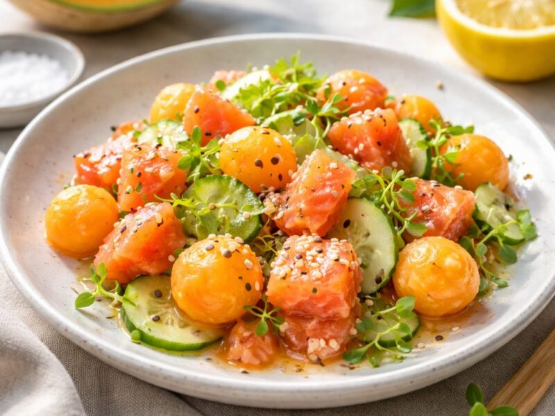 Saveurs estivales : Mélange de melon, saumon et yuzu
